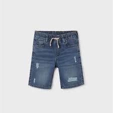Distressed Denim Jogger Short