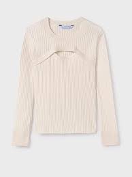 Keyhole Rib Knit Sweater