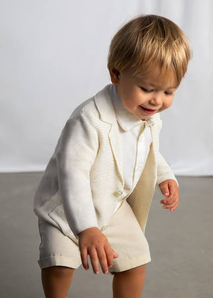 Tonal Stripe Jacket Style Cardigan