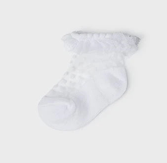 Organza Dot Ruffle Sock