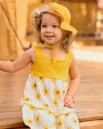 2pc Sunflower Sundress w/Hat