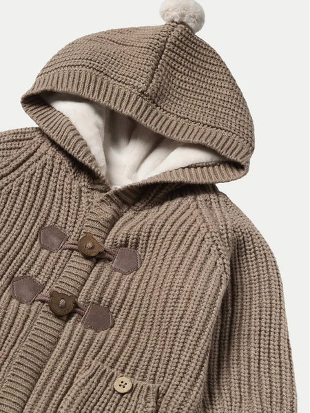 Fur Lined Knit Hooded Sweater
