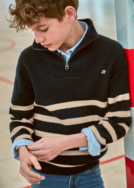 1/4 Zip Striped Pullover