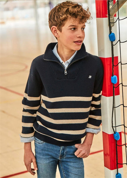 1/4 Zip Striped Pullover