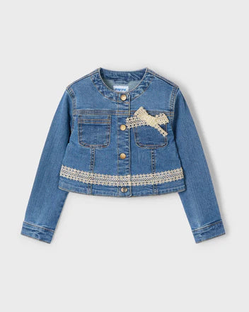 Lace Detail Jean Jacket