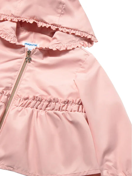 Hooded Ruffle Windbreaker Jacket