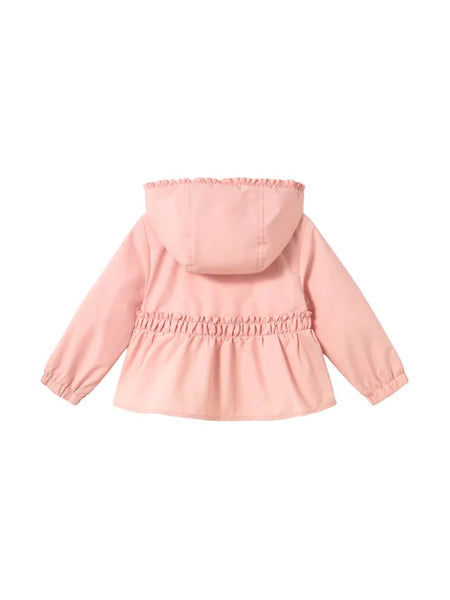 Hooded Ruffle Windbreaker Jacket