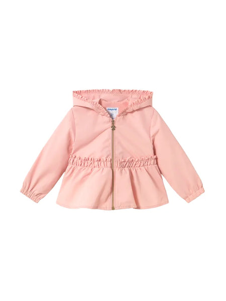 Hooded Ruffle Windbreaker Jacket