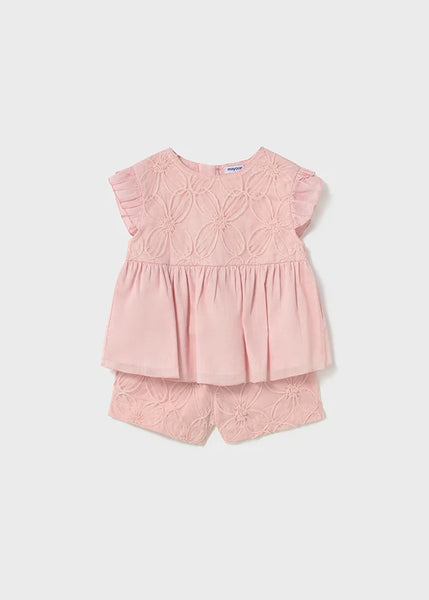 2pc Tulle Flower Short Set