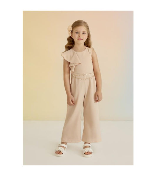 Ruffle Jumpsuit with Chain Belt