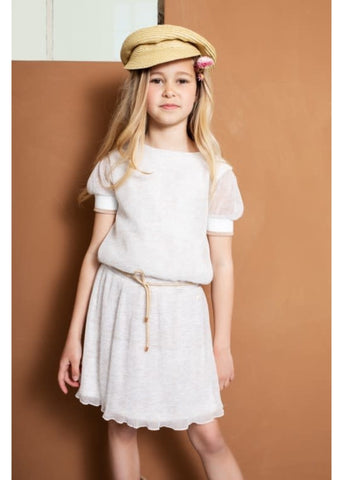 Merle Crinkle Voile Dress w. Ribbed Sleeve