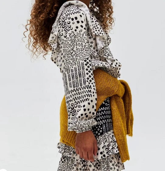 Printed Ruffle Blouse