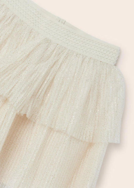 Ivory/Gold Shimmer Pleated Skirt