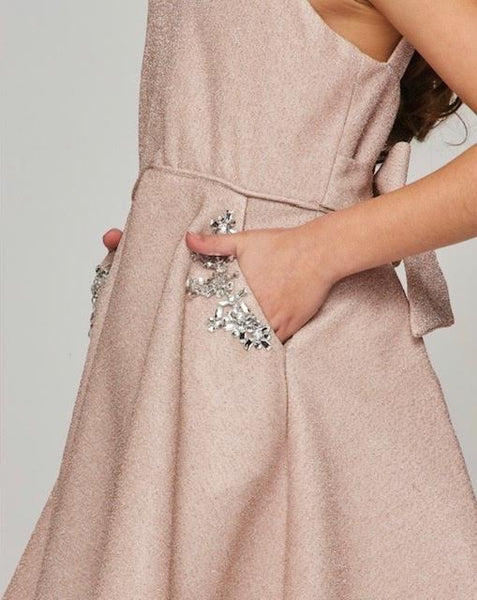 Halter Shimmer Embellished Dress