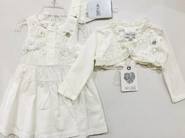 Le Chic 3pc Cotton Dress w. Bolero & Socks