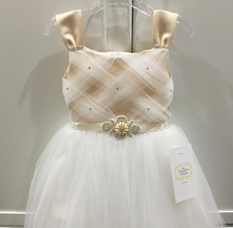 Tulle Criss Cross Communion or Flower Girl Dress