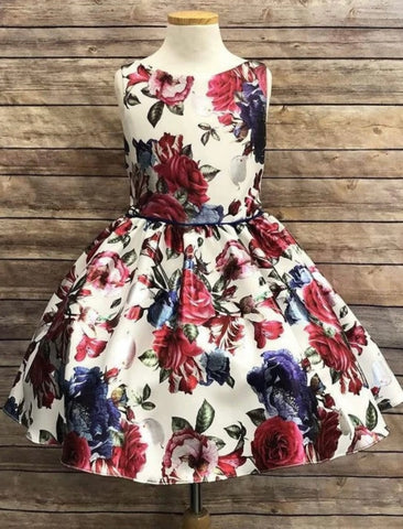 Rich Floral Shimmer Party Dress
