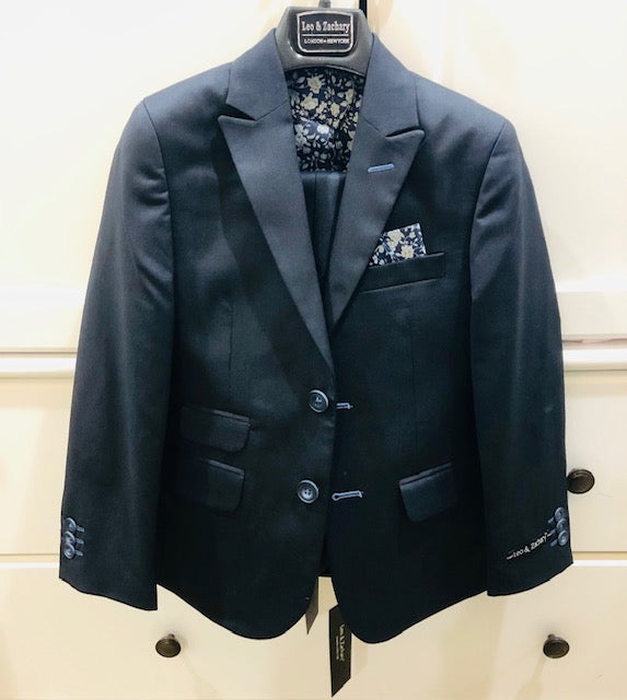2pc Solid Navy Suit