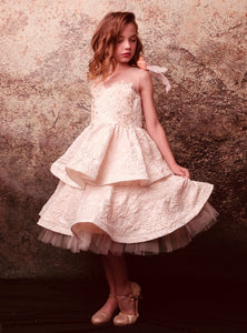 2 Layer, Tulle  & Damask Illusion Dress