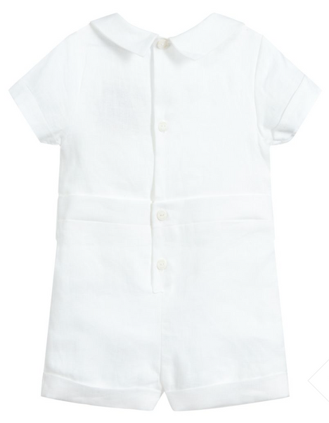 1pc Short Linen Vest Romper