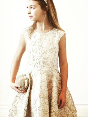 David Charles Gold Brocade Dress