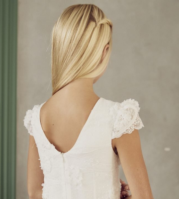 Evie-All Over Large Flower & Dot,Tulle, Lace Dress