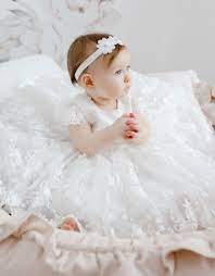 [B120] Scallop AllOver FloralLace BaptismDress