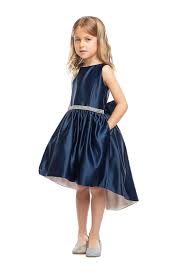 Hi-Low Belted Sateen Party Dress