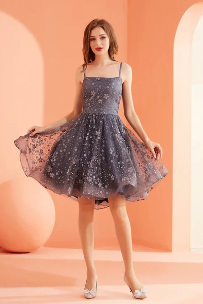 Tiny Flowers Strapless Short Party Dress