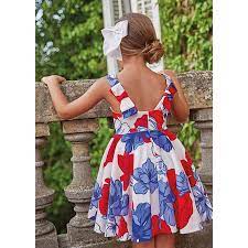 Red & Royal Abstract Floral Dress