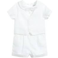 1pc Short Linen Vest Romper